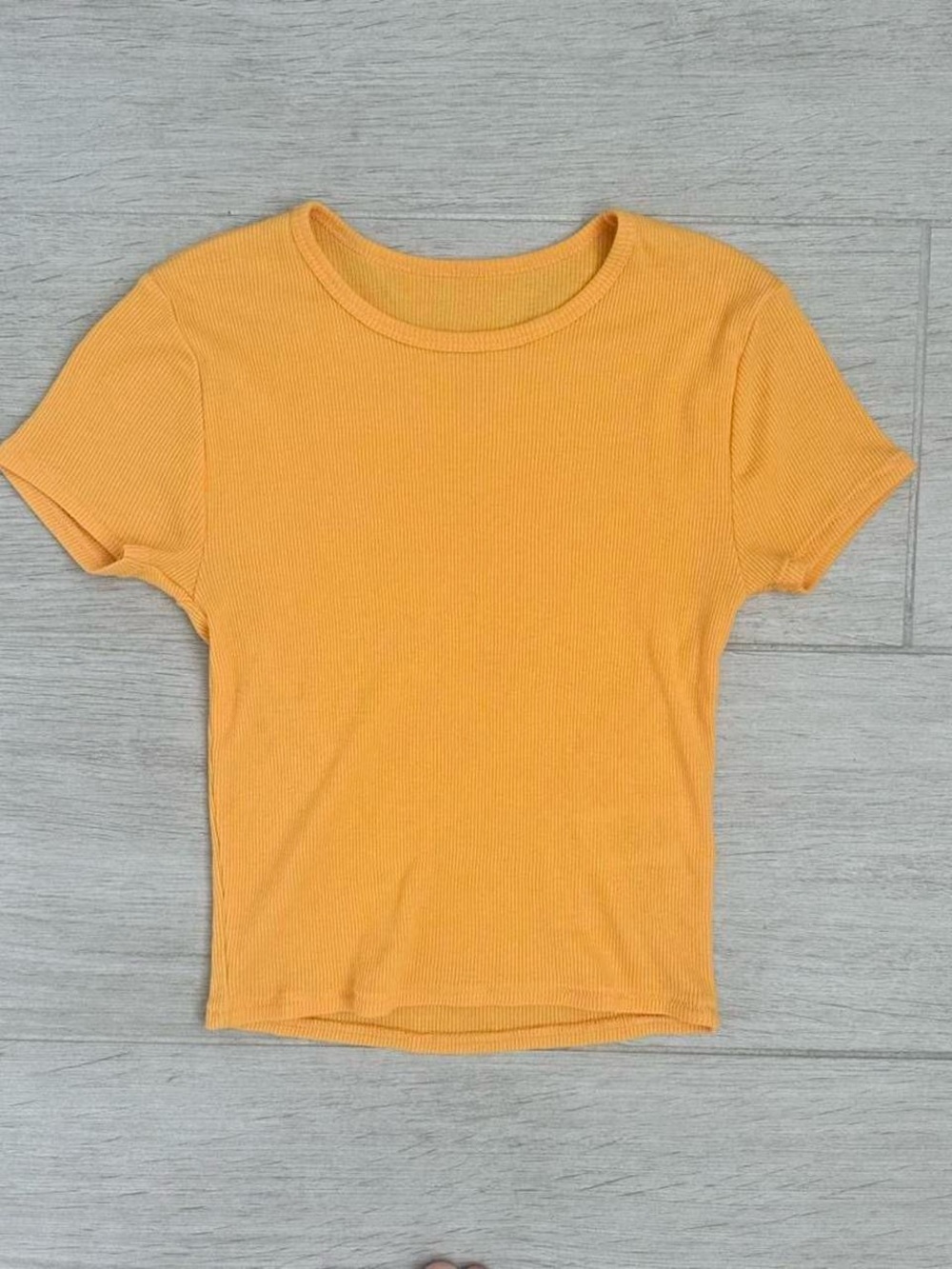 BDG Women’s Ribbed Short Sleeve Tee - orange